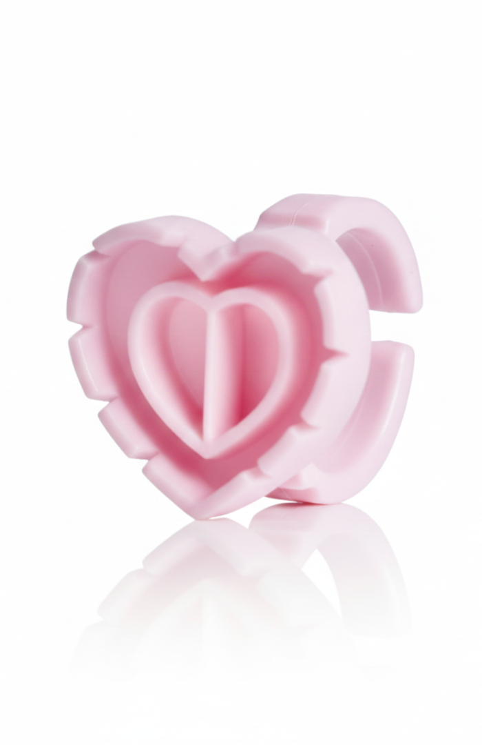 Pink Heart-Shaped Glue Rings (100 pcs)